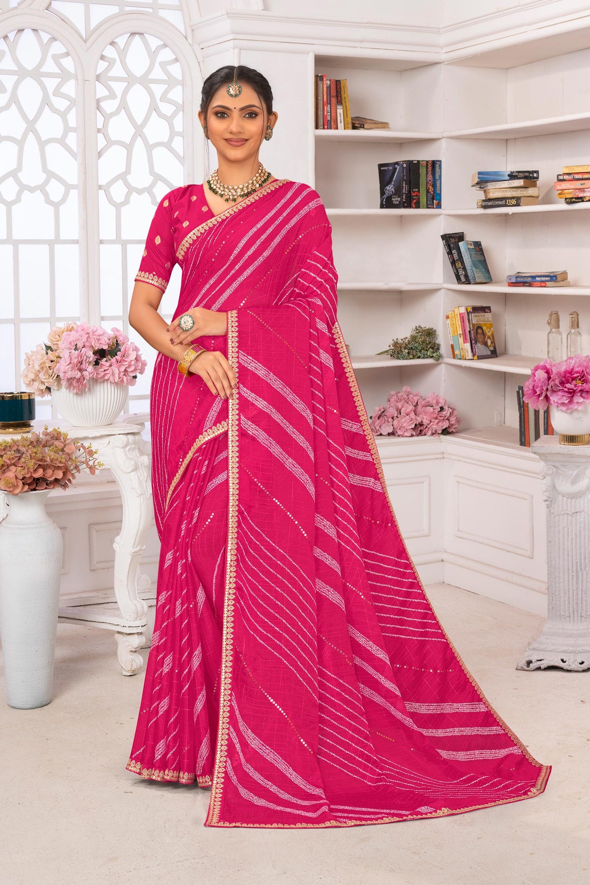 Pink saree