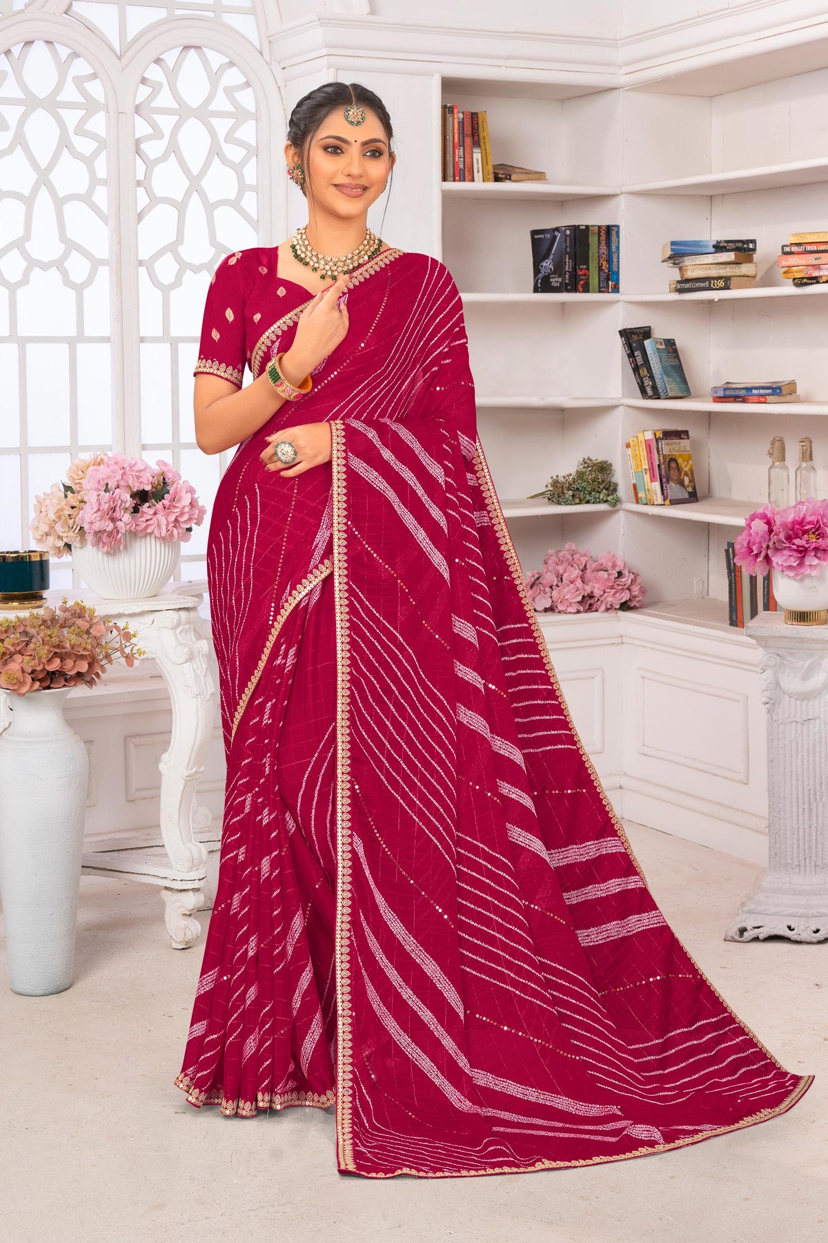 Pink saree