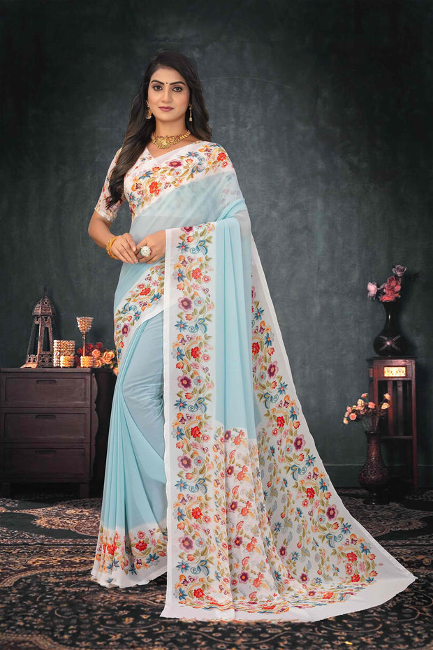 Laxmipati Georgette Floral Printed Saree