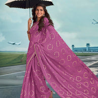 Laxmipati Raadhika Pink Wavy Print Silk Saree