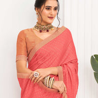 Laxmipati Alia Peach Silk Saree with Geometric Foil Work