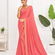 Laxmipati Alia Peach Silk Saree with Geometric Foil Work