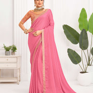 Laxmipati Alia Pink Silk Saree with Geometric Foil Work