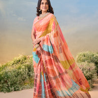 Laxmipati Anaya Multicolor Georgette Saree with Abstract Prints