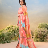 Laxmipati Anaya Multicolor Georgette Saree with Abstract Prints