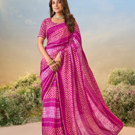 Laxmipati Anaya Pink Silk saree with Bandhani Print