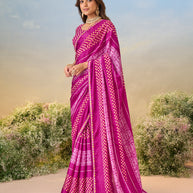 Laxmipati Anaya Pink Silk saree with Bandhani Print