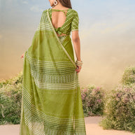 Laxmipati Anaya Green Chiffon Saree with Geometric Prints