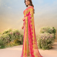 Laxmipati Anaya Multicolor Silk with Chevron Prints