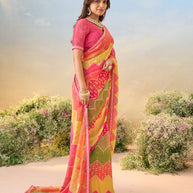 Laxmipati Anaya Multicolor Silk with Chevron Prints