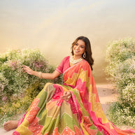 Laxmipati Anaya Multicolor Silk with Chevron Prints