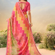 Laxmipati Anaya Multicolor Silk with Chevron Prints