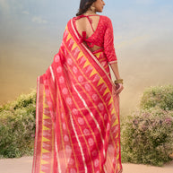 Laxmipati Anaya Pink Chiffon Saree with Geometric Prints