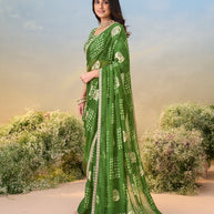 Laxmipati Anaya Green Silk Saree with Floral Prints