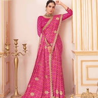 Laxmipati Chakor Pink Silk Saree with Embroidery