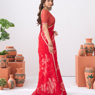 Laxmipati Ishita Maroon Abstract Chiffon Printed Saree