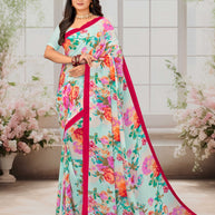 Laxmipati Basundi Floral Georgette Printed Saree in Multicolor