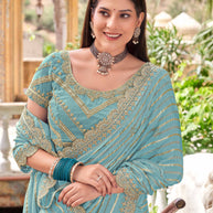 Zari and Stone Work Saree