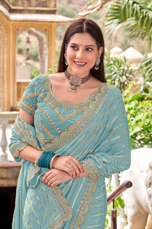 Zari and Stone Work Saree