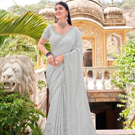 Pastel Grey Silk Saree