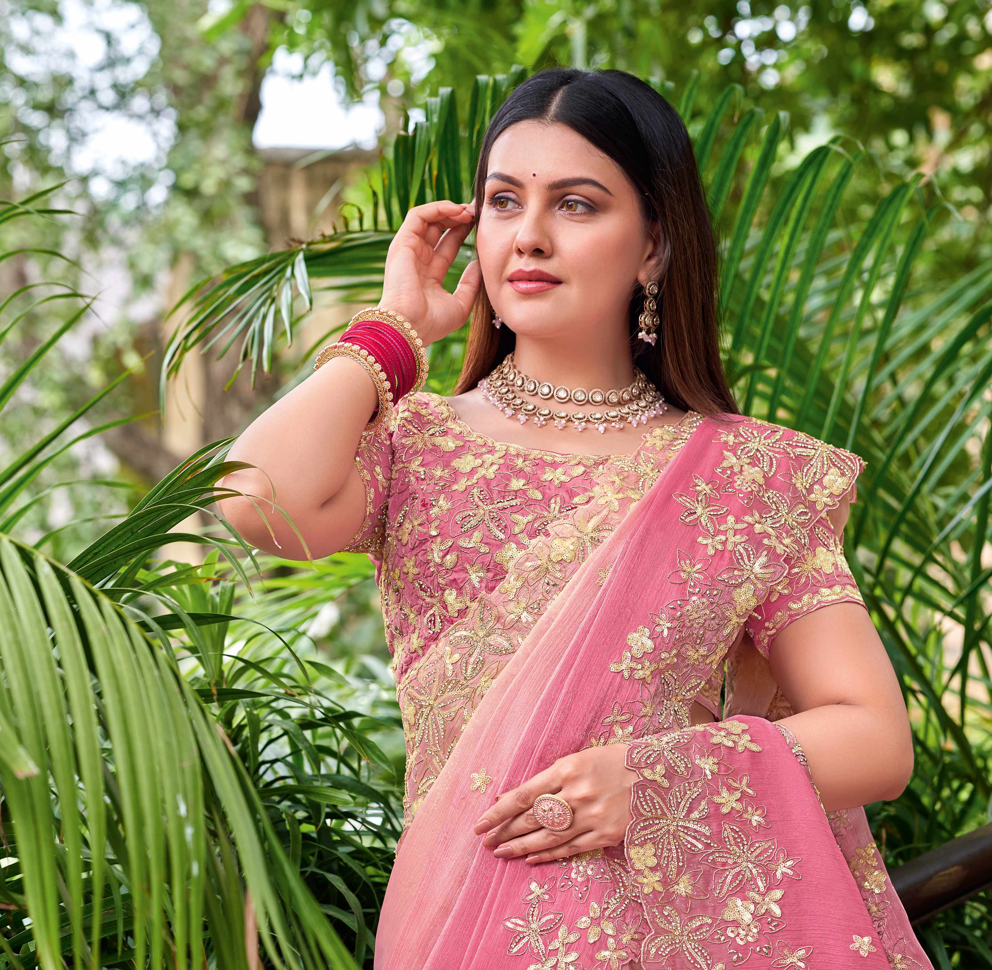 Floral Embroidery Saree