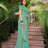 Heavy Sequin Border Saree