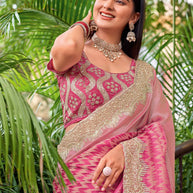 Ikkat Pattern Saree