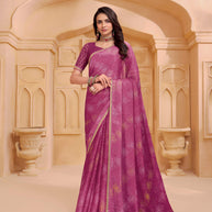 Laxmipati Tohfa Floral Printed Chiffon Saree in Pink Color