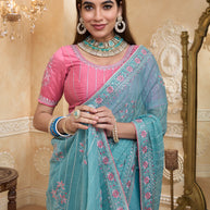 Lightweight chiffon saree for festive wear