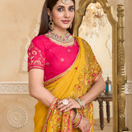 Designer chiffon saree for festive wear
