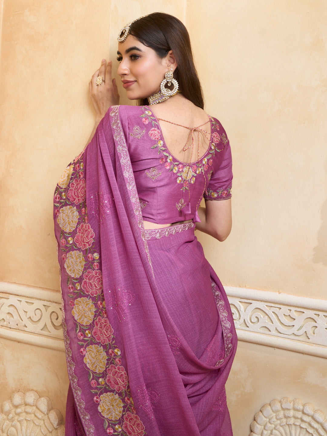 Party wear chiffon saree