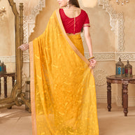 Elegant chiffon saree drape