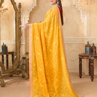 Floral embroidery chiffon saree