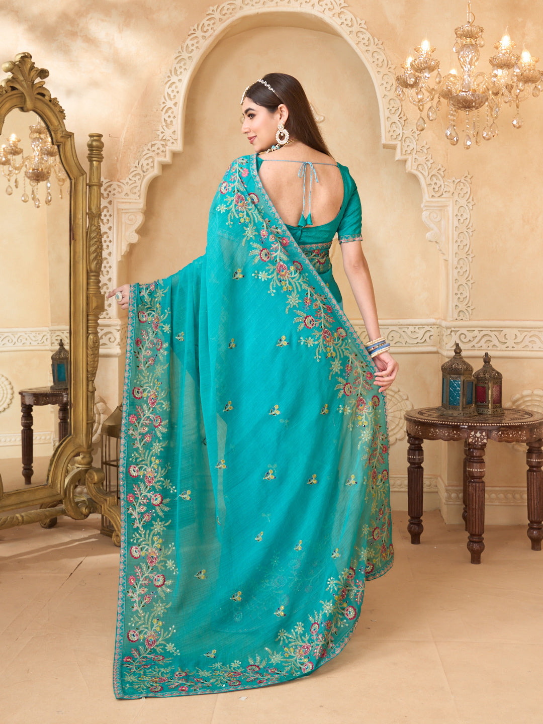 Festive chiffon saree