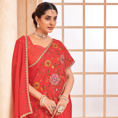 floral printed saree
