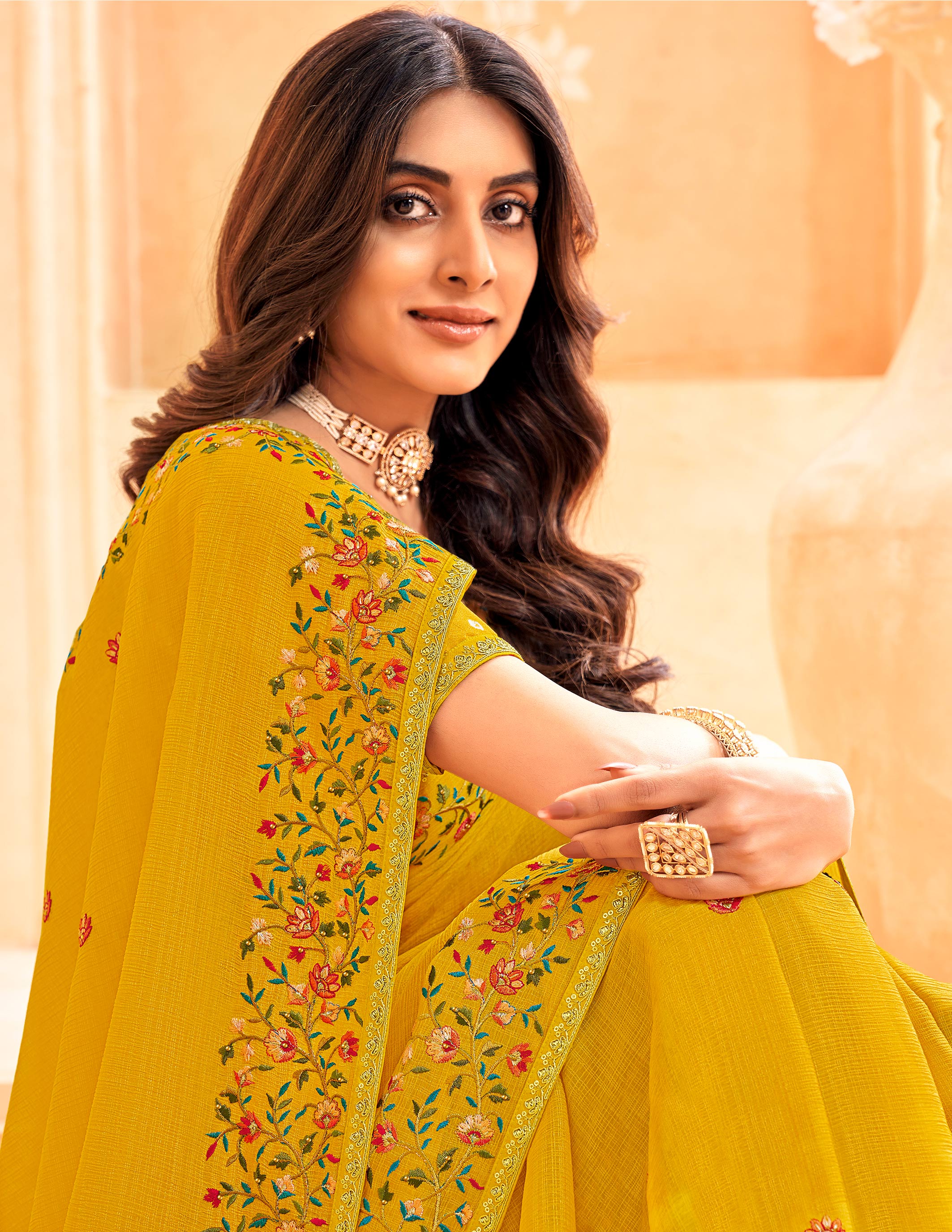 heavy designer party wear saree