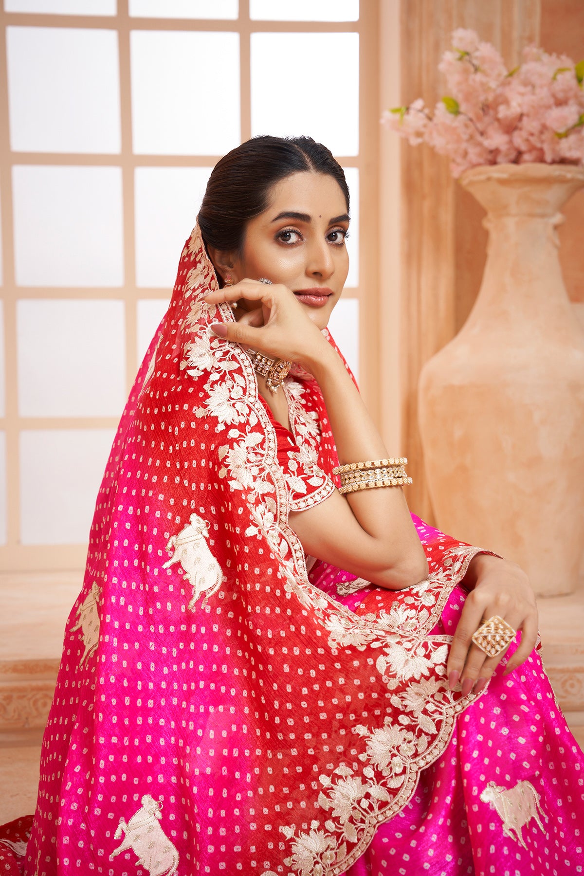 floral saree