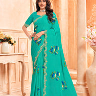 light green colour saree
