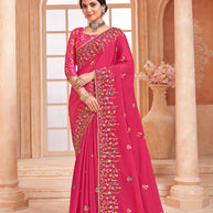 chiffon saree​- pink saree
