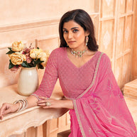 baby pink saree