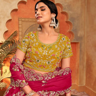 Floral motif embroidered saree