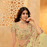 Soft pastel festive saree