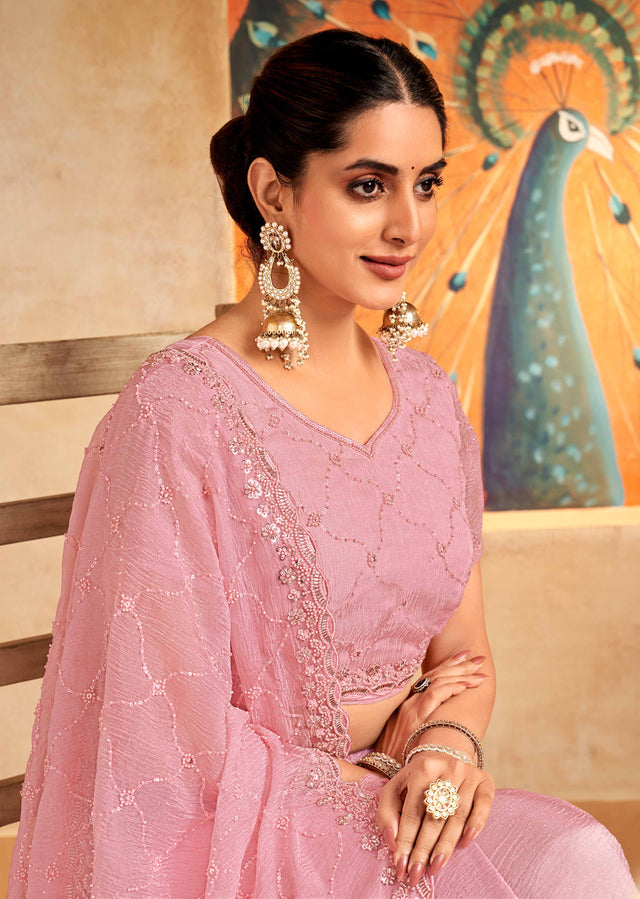 Glam embroidered party saree
