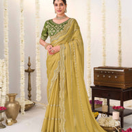 Floral embroidery chiffon saree