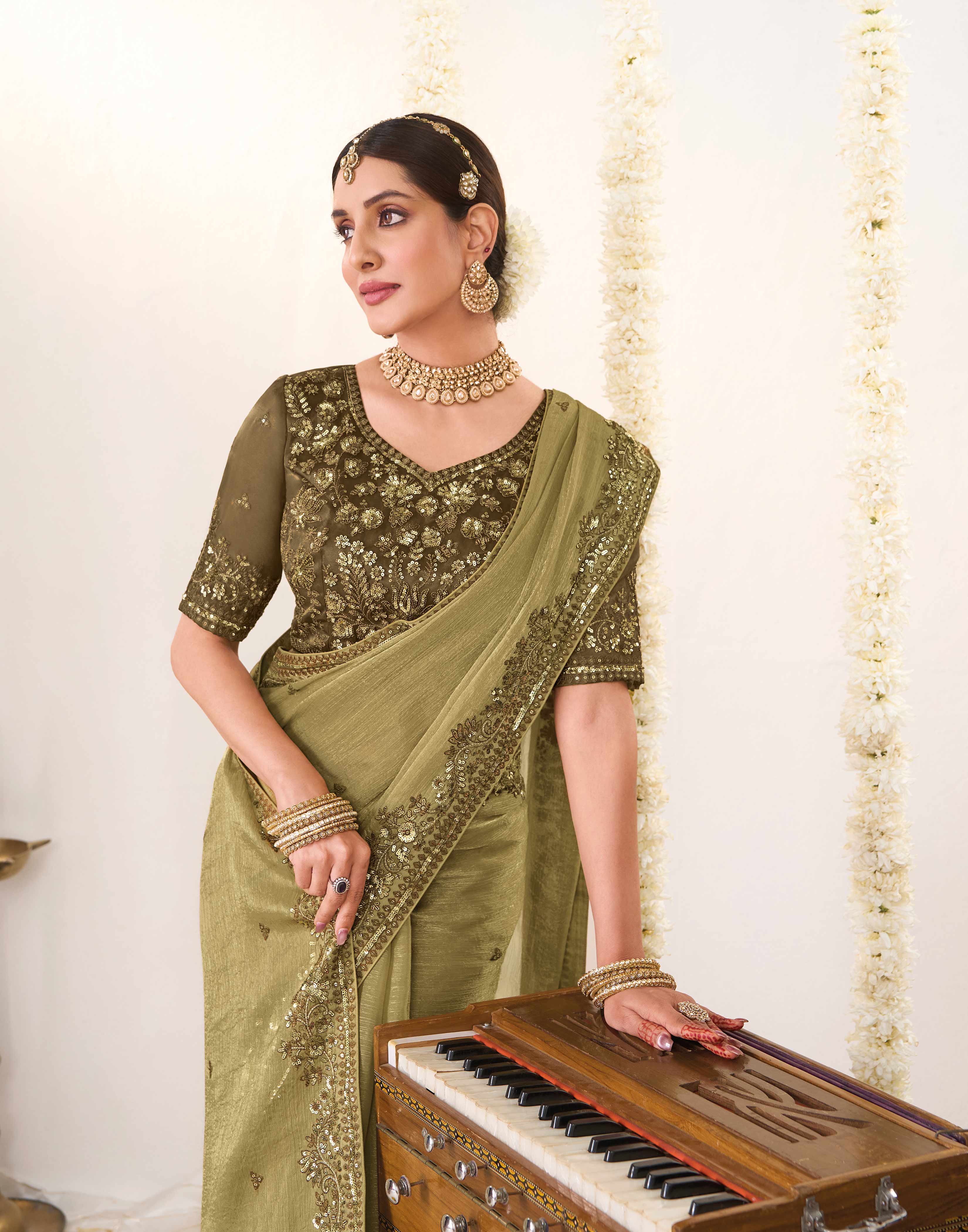 Embroidered saree online
