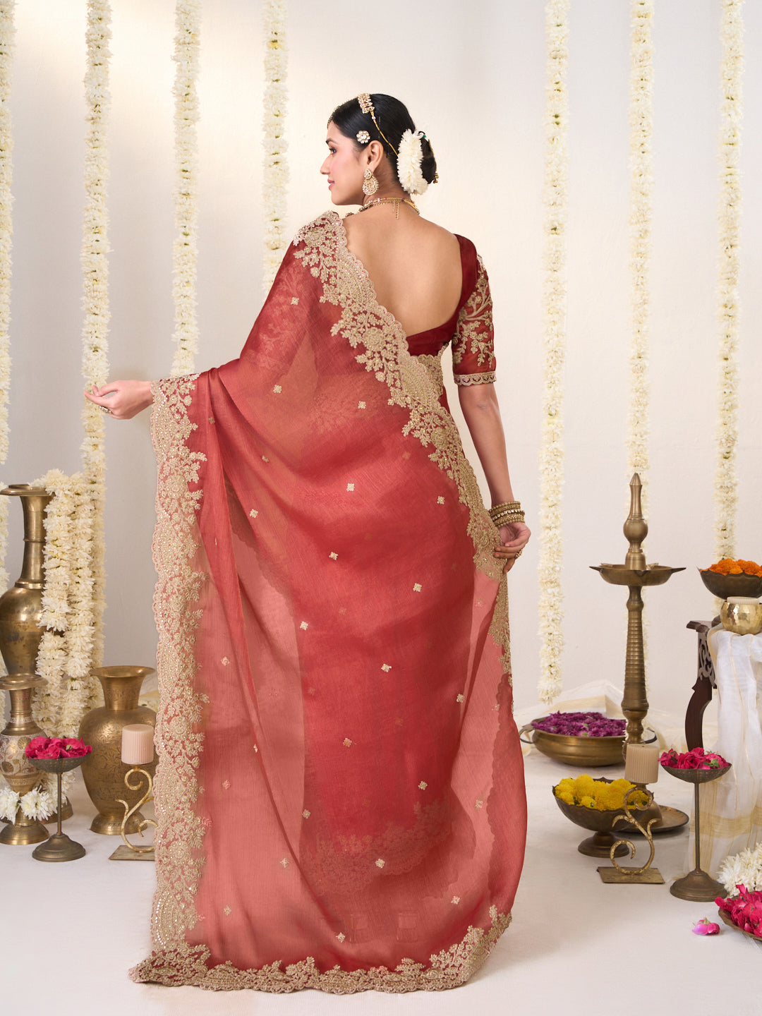 designer chiffon saree