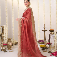 Floral work chiffon saree
