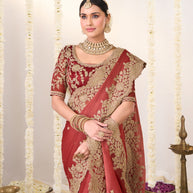 Wedding wear chiffon saree