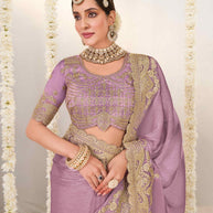 Party wear embroidered saree