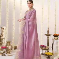 Purple saree with blouse